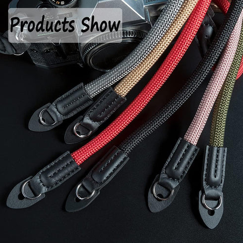 Camera Strap Vintage 100cm Nylon Climbing Rope Camera Neck Shoulder Strap for Micro Single and DSLR Camera.(Black)...