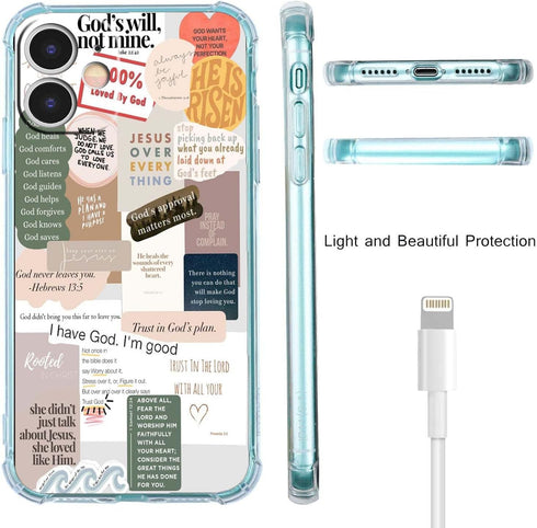 Bible Verses Case for iPhone 11,Jesus Inspiring Quotes Sayings for Christian,Soft TPU Bumper Case Compatible with iPhone 11...