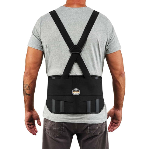 Ergodyne ProFlex 1600 Back Support Brace, 9" Extended Support, High Cut Front For Mobility, Small,Black...
