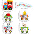 Outus 6 Pieces Alphabet Train Wall Decals Peel Stick Animals Alphabet Wall Sticker Early Learning Classroom Bedroom Nursery Playroom Decoration fo...