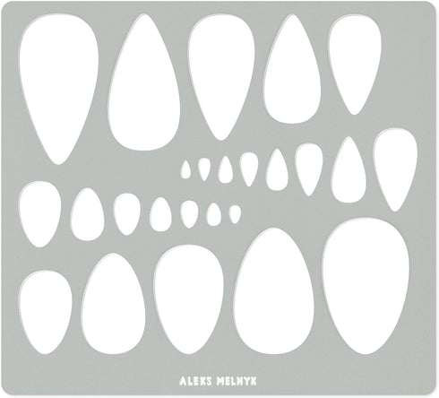 Aleks Melnyk No.151 Metal Stencil for Jewelry, Shape Earring Teardrops Cutouts Stencil, Lapidary Template for Cabochons, Tear Drop, Jewelry Making...