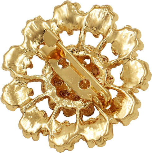Lot 24pc Mixed Color Rhinestone Crystal Flower Brooches Pins...