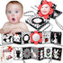 FUNNYB&G Black and White Baby Toys - High Contrast Baby Sensory Book 0-3 Months for Newborns Brain Development Tummy Time Mirror Toys Infant Monte...