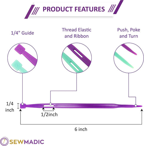 That Purple Thang (4 Pieces- 2xPurple, 2xGreen) Plus 2 Felt Storage Pouches - A Sewers Magic Wand for Sewing...