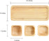 AeraVida Functional Kitchen Décor Snack Plate with Three Square Bowl Natural Brown Rubber Tree Wood Set | Wooden Square Bowls for Eating | Wooden ...