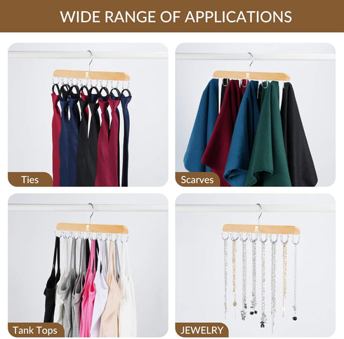 ZEDODIER Belt Hanger Wooden Belt Rack, Max 42 Storage Capacity, Hanging Holder Space Saving Closet Organizers and Storage for Ties, Tank Tops, Sca...