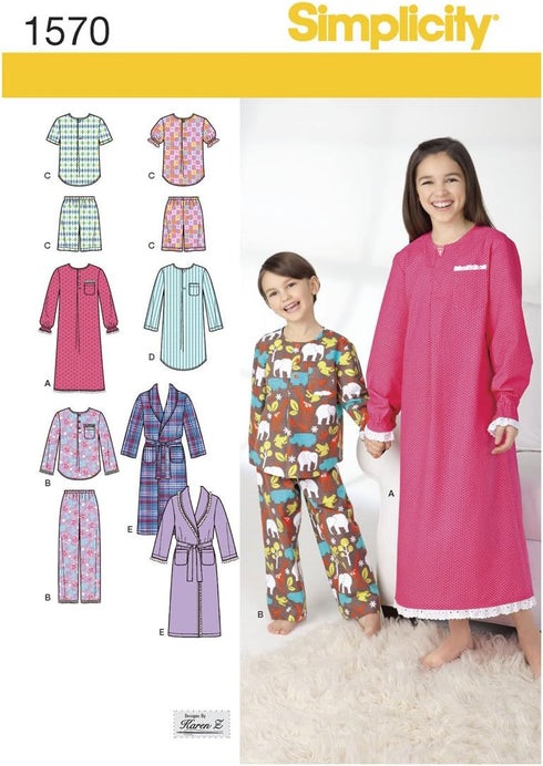 Simplicity 1570 Children's Pajama Sewing Patterns, Sizes 3-6...