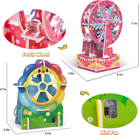 Science Kits for Kids Age 8-12 STEM Projects Activity Craft Kits 3 in 1 Educational Building Kits DIY 3D Puzzles for Kids Science STEM Toys Kits f...