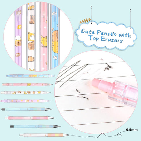 20 Pack Mechanical Pencils Kawaii Stationary Cute Mechanical Pencil Mixed 0.5mm 0.7mm 0.9mm Kawaii Pencil for School Office Home Supplies, Some wi...