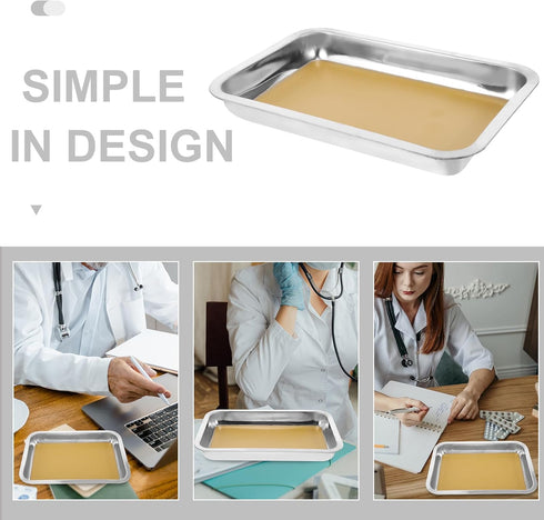 Hemoton Stainless Steel Dissection Tray,Anatomy Tray,Stainless Steel Wax Tray,Wax Dissecting Tray,Metal Wax Tray,Lab Dissecting Pan Dissection Pla...