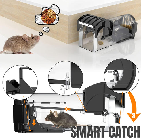 IIWEY Humane Mouse Traps, 8.9 inches Enlarged No Kill Rat Trap, Reusable Catch and Release Mice Traps, Pet and Children Friendly Mouse Trap That W...