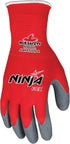 MCR Safety Gloves N9680XXL Ninja Flex Nylon Shell Work Gloves with Latex Dip Palm & Fingertips, Gray/Red, 2X-Large, 1-Pair...