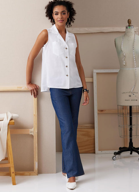 Butterick Misses' Fitted Shirts Sewing Pattern Kit by Palmer/Pletsch, Design Code B6924, Sizes 6-8-10-12-14...