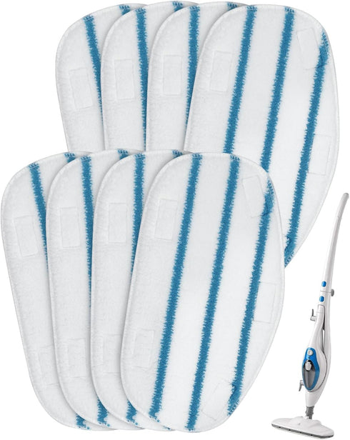 8 Pack Pur Steam Mop Pads Compatible with PurSteam ThermaPro 10-in-1 and 211 Steam Mop Cleaner Microfiber Pur Steam Mop Replacement Pad Washable R...