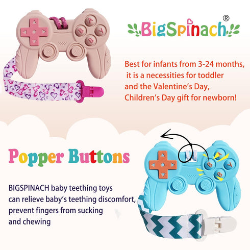 Baby Video Game Controller Teether Toy Funny Baby Teething Toys for Babies Gamer Controller?Blue?...