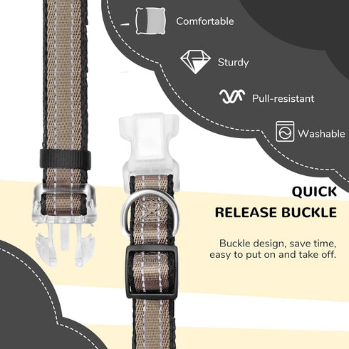 Reflective Dog Collar for Large Dogs Mesh Padded Large Dog Collar, Adjustable Pet Collar with Quick Release Buckle, Durable Breathable &Fade Resis...