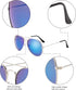 10 Pieces Classic Mirrored Flat Lens Sunglasses Lens Metal Frame Sunglasses for Men Women...