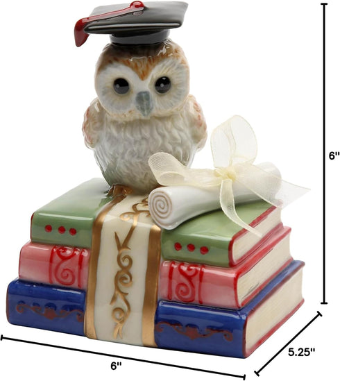 Cosmos Gifts 80129 Owl Graduate Musical Ceramic Figurine, 4-1/8-Inch, Ivory...
