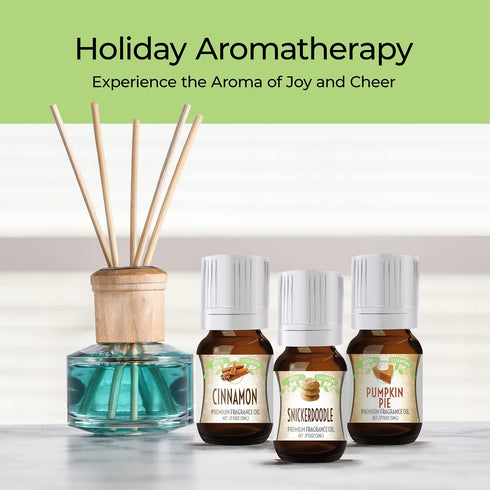 Good Essential - Professional Holiday Fragrance Oil Set Pack of 10 5ml Peppermint, Apple Cinnamon, Hot Chocolate, Cherry, Pumpkin Pie, Candy Cane,...