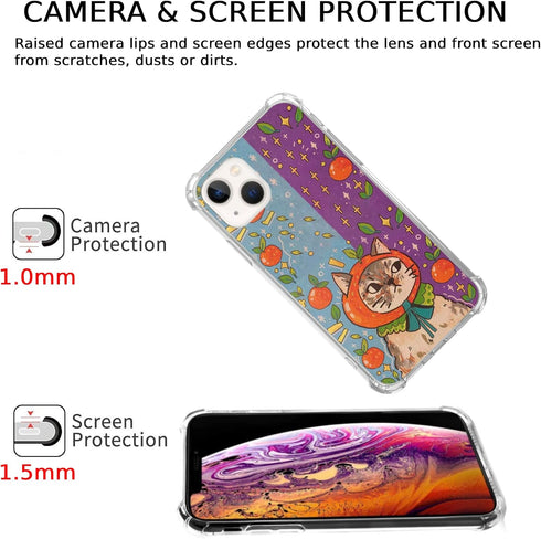 Cute Cat Painting Art Case Compatible with iPhone 15 Plus, Cool Cat Aesthetic Case for iPhone 15 Plus for Teens Men and Women, Cool Trendy TPU Bum...