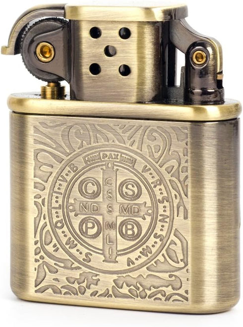 Bronzy Carved Constantine Antique Style Lift Arm Petrol Kerosene Lighter...