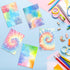 12 Pcs Rainbow Tie Dye Sticky Notes Cute Colored Sticky Paper Fun Pastel Art Party Self Adhesive Notepads for Kids Girls School Office Gay Pride P...