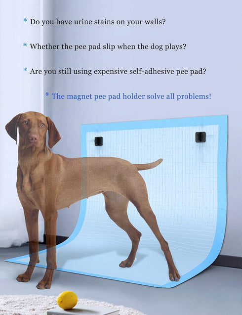 Dog Pee Pad Holder Potty Training Pad Magnetic Wall Holder for Leg-Lifting Dogs & Canine urine marking Strong Magnets No More Slipping Pee Pads Fi...