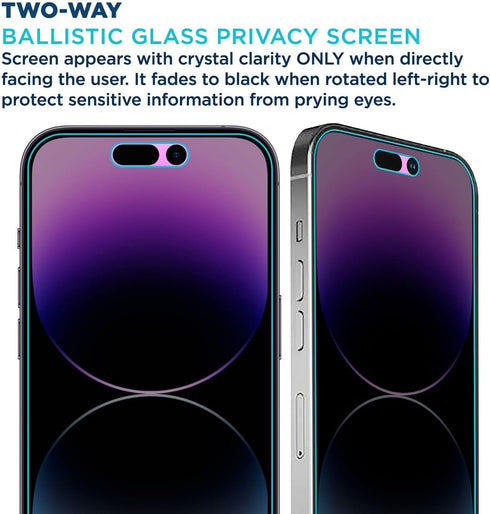Tech Armor 1 Pack Privacy Ballistic Glass Screen Protector Compatible for Apple NEW iPhone 14 Pro Max 5G 6.7 Inch Tempered Glass 2022...