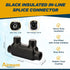 AP-10203, Black Insulated in-Line Splice Connector, 2/0-6 Wire Range, 3.23" L x 0.98" W x 1.63" H, Pre-Filled with Oxide Inhibitor, Easy Re-Entry,...
