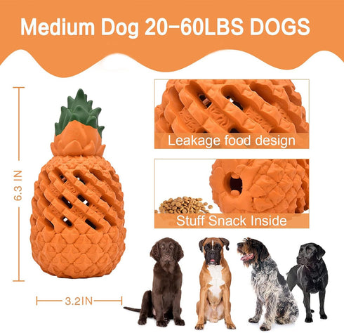 Indestructible Dog chew Toys: Puppy Toys with Pineapple Flavored - Pineapple Dog Toys for Aggressive Chewers Medium Breed....