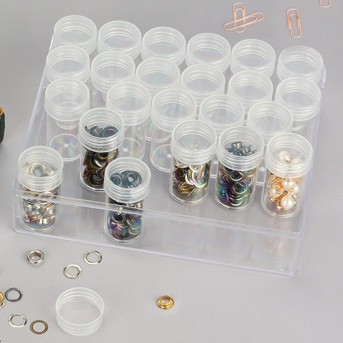 BigOtters Embroidery Diamond Storage Box, 30PCS Big Clear Plastic Bead Containers with Silicone Funnel for Jewelry Painting DIY Art Craft Rhinesto...