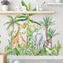 Runtoo Tropical Jungle Animal Wall Decals Giraffe Elephant Plants Wall Stickers Kids Room Bedroom Wall Decor...