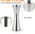 Double Clear Plastic and Stainless Steel Japanese Style Jigger, Set of 3, Cocktail Measuring Shot Glasses Drink Spirit Measure Cup for Bar Party K...