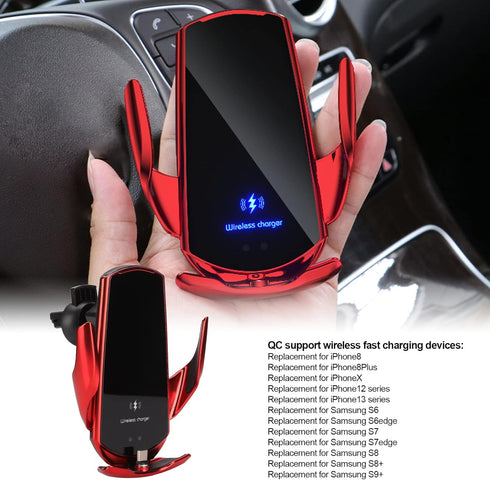 Q3 15W Smart Sensor Car Magenetic Charger Smart Sensing Wireless Charger Automatic Clamping Arm 360 Degree Spherical Joint Pivot for iPhone Series...