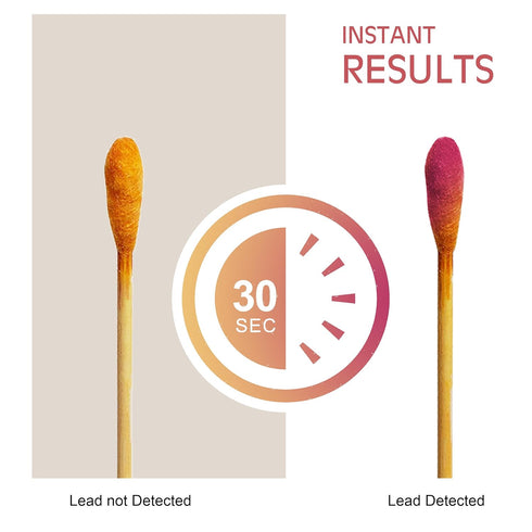 Lead Test Swab Kit (60 Rapid Home Testing Swabs) 30-Second Results. Dip in Water. Home Use for All Surfaces - Painted, Dishes, Toys, Jewelry, Meta...