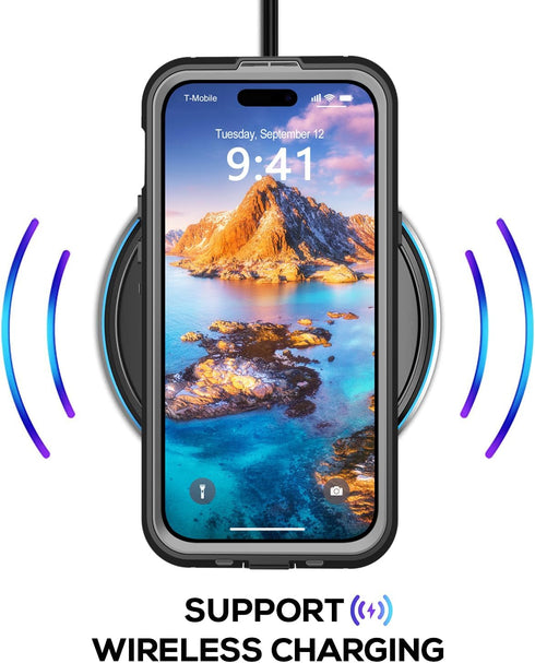for iPhone 15 Plus Waterproof Case with Built-in Screen Protector, Shockproof Dustproof Full Body Protective IP68 Waterproof Phone Case for iPhone...