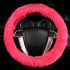 2 Pcs Furry Car Steering Wheel Cover with Fluffy Gear Shift Cover Soft Warm Non-Slip Car Decoration for Women Girls (Pink)...