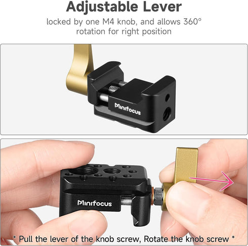 NATO Clamp, NATO Rail Lock Clamp Quick Release with 1/4" 3/8" ARRI Thread, Standard NATO Clamp for Camera Cage Friction Arm Ballhead Cold Shoe Mon...