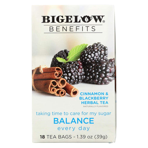 Bigelow Benefits Herbal Tea Cinnamon and Blackberry Herbal Tea, 18 Count Boxes...