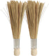 LSZSSJ9.84-inch natural bamboo brush kitchen cleaning brush, used to clean grills, pans, and stoves, without damaging The surface, 2 bamboo brushe...
