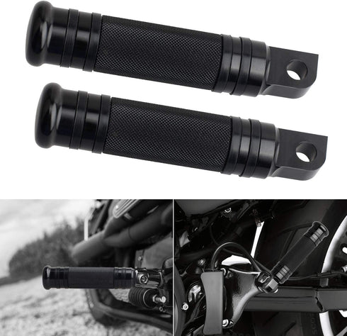 NTHREEAUTO Male Footpegs, Black CNC Billet Passenger Foot Pegs, Motorcycle Footrests Pedals Compatible with Harley Dyna, Sportster, Forty Eight...