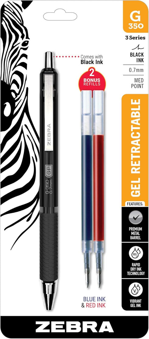 Zebra Pen 0.7mm Retractable Gel Pen...