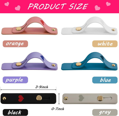 6 Pieces Phone Finger Grip Portable Telescopic Finger Strap Bracket Silicone Mobile Phone Ring Stand Grip Strap for Most Mobile(Orange, Blue, Purp...