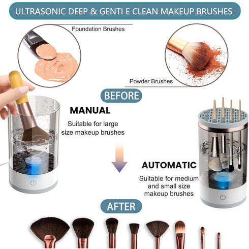 Brushblast Pro Makeup Brush Cleaner, Auto-Rotating Cozy Luna Brush Cleaner for Deep Cleaning, Upgraded & No Need to Install, One-Click Operation, ...