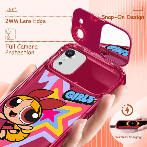 JoySolar for iPhone XR Case Cute Cartoon Case with Makeup Mirror XR Phone Case for Women Teen Girls Funny Cool Unique Protective Cover for iPhone ...