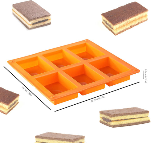 3PCS Mini Loaf Pan, Silicone Mini Bread Loaf Baking Pans,6 Cavities Each Baking Mold for Cakes, Bread, Muffin, Dough, Easy to Pop Out, Dishwasher ...