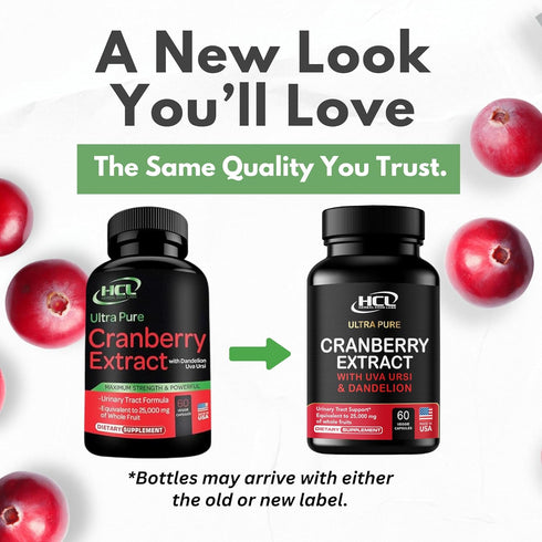 Cranberry Extract Pills - Super Strength 50:1 Whole Fruit Concentrate Equals to 25,000mg of Fresh Cranberries Plus Dandelion & Uva Ursi - Natural ...