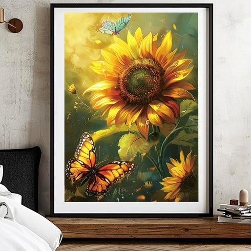 INNOHUB Diamond Painting Kits for Adults Sunflowers Butterfly Diamond Art Kits 5D DIY Full Drill Diamond Dots Paintings Kits for Adults Beginner G...