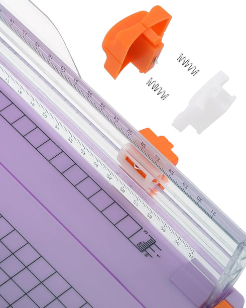 Firbon Purple A4 Paper Cutter, 12 Inch Titanium Straight Paper Trimmer with Side Ruler for Scrapbooking Craft, Paper, Coupon, Label, Cardstock...