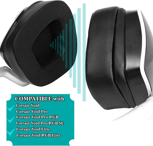 Upgrade Earpads Cooling-Gel Replacement Ear Cushions Compatible with Corsair Void RGB Elite/Corsair Void/Pro/Void RGB SE Gaming Headsets 7.1, Ear ...